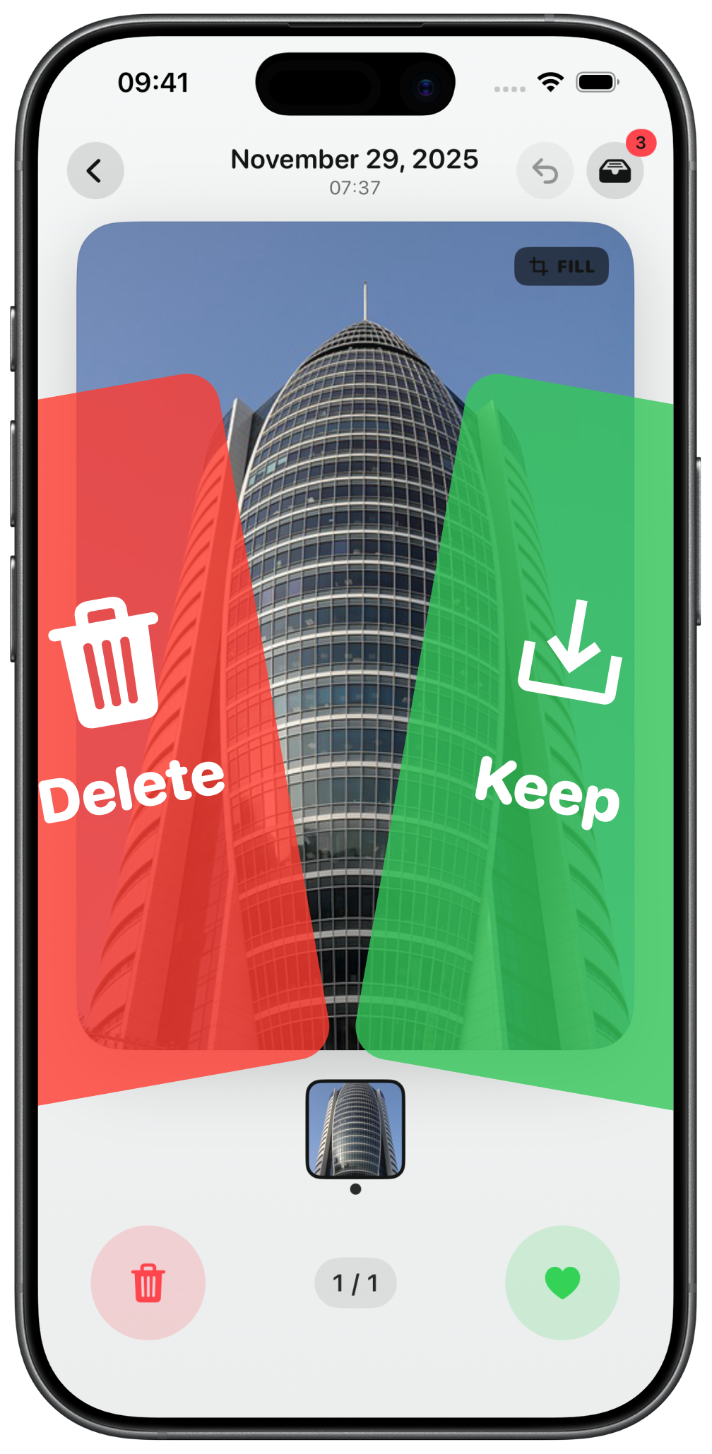 PicSwipe swipe interface for deleting unwanted photos
